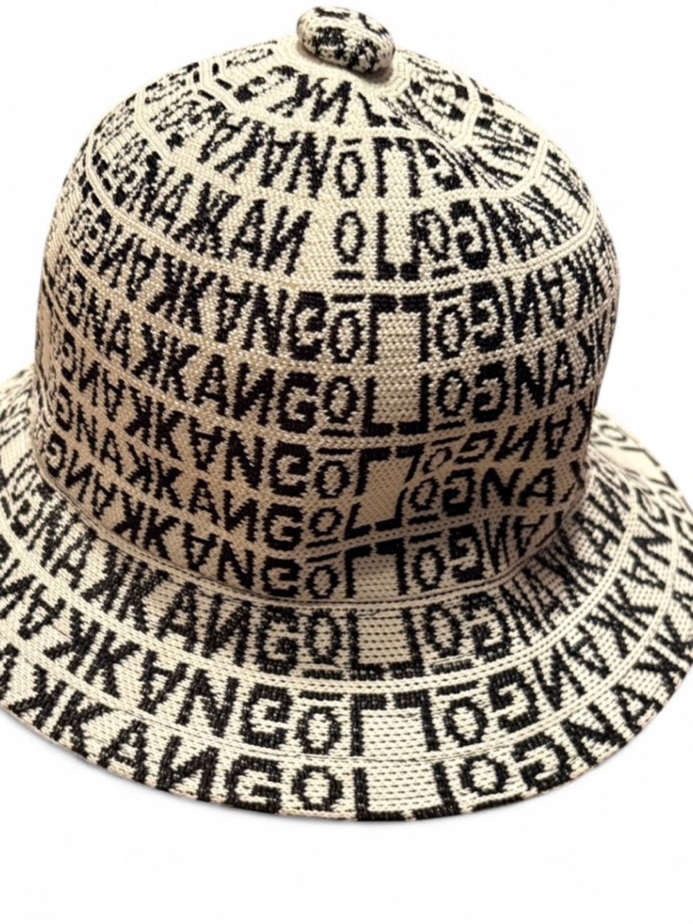Kangol Black & Cream Logo Knit Bucket Hat